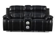 New Classic Fusion Console Loveseat in Black - Sims Furniture