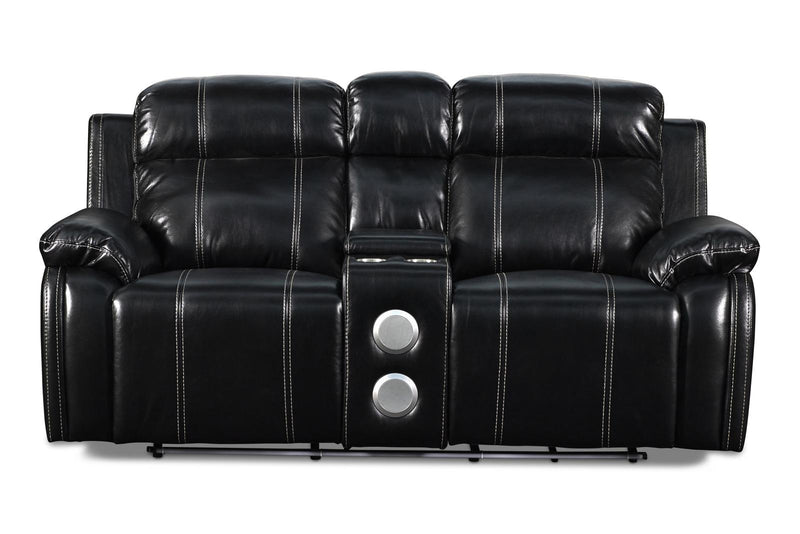 New Classic Fusion Console Loveseat in Black - Sims Furniture
