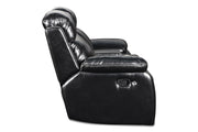 New Classic Fusion Console Loveseat in Black - Sims Furniture