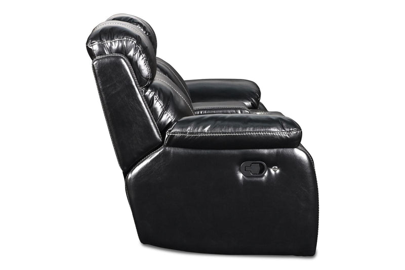 New Classic Fusion Console Loveseat in Black - Sims Furniture