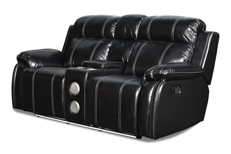 New Classic Fusion Console Loveseat in Black - Sims Furniture