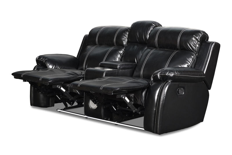 New Classic Fusion Console Loveseat in Black - Sims Furniture