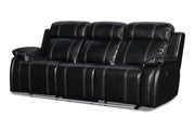 New Classic Fusion Dual Recliner Sofa with Power Foot Rest in Ebony - Sims Furniture