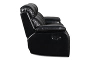 New Classic Fusion Dual Recliner Sofa with Power Foot Rest in Ebony - Sims Furniture