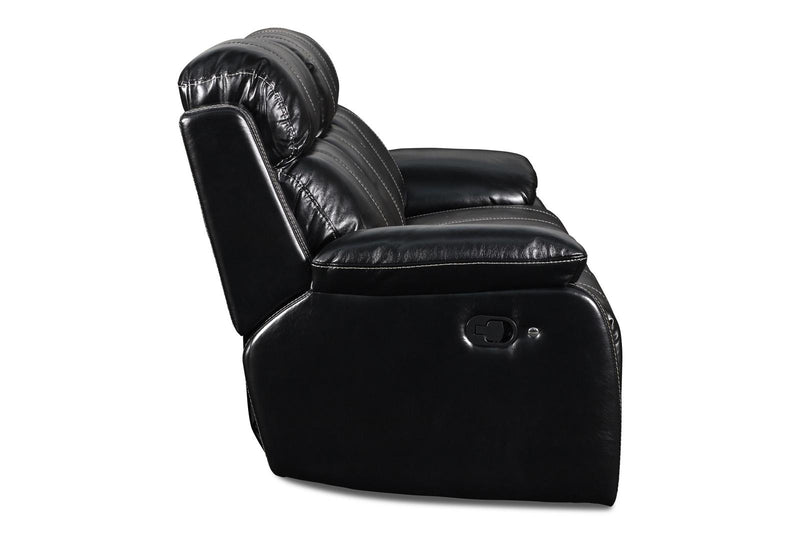 New Classic Fusion Dual Recliner Sofa with Power Foot Rest in Ebony - Sims Furniture