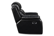 New Classic Fusion Swivel Glider Recliner with Power Foot Rest in Ebony - Sims Furniture