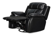 New Classic Fusion Swivel Glider Recliner in Black - Sims Furniture
