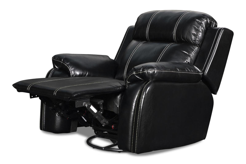 New Classic Fusion Swivel Glider Recliner in Black - Sims Furniture