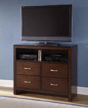 New Classic Kensington 4 Drawer Media Chest in Burnished Cherry - Sims Furniture