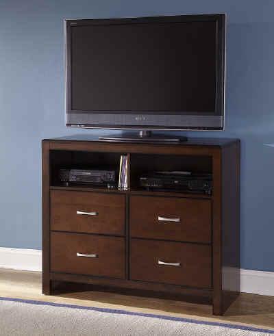 New Classic Kensington 4 Drawer Media Chest in Burnished Cherry - Sims Furniture