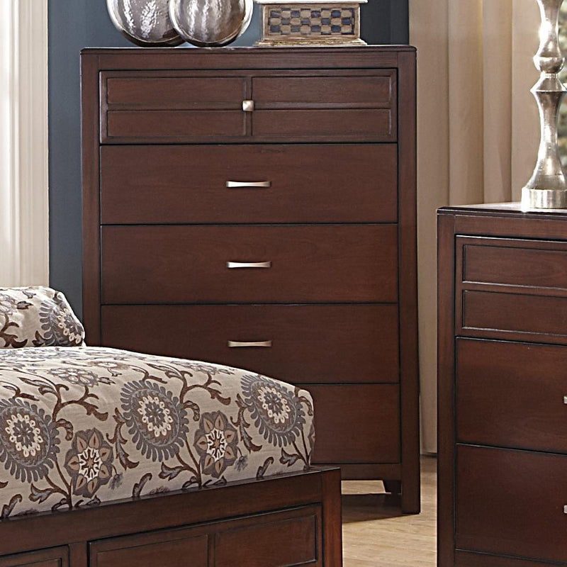 New Classic Kensington 5 Drawer Chest in Burnished Cherry - Sims Furniture