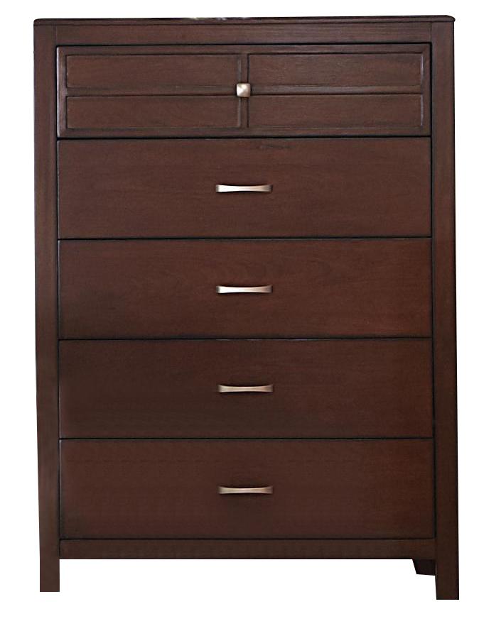 New Classic Kensington 5 Drawer Chest in Burnished Cherry - Sims Furniture