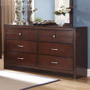 New Classic Kensington 6 Drawer Dresser in Burnished Cherry - Sims Furniture