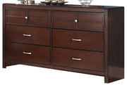 New Classic Kensington 6 Drawer Dresser in Burnished Cherry - Sims Furniture
