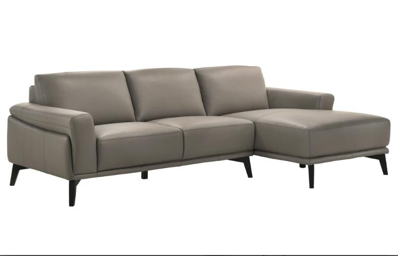 New Classic Lucca Sectional Sofa w/ LAF Loveseat in Slate Gray - Sims Furniture