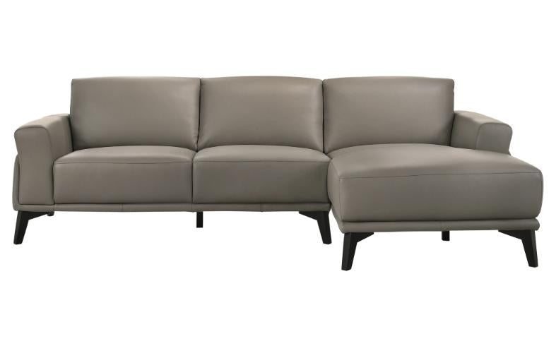 New Classic Lucca Sectional Sofa w/ LAF Loveseat in Slate Gray - Sims Furniture