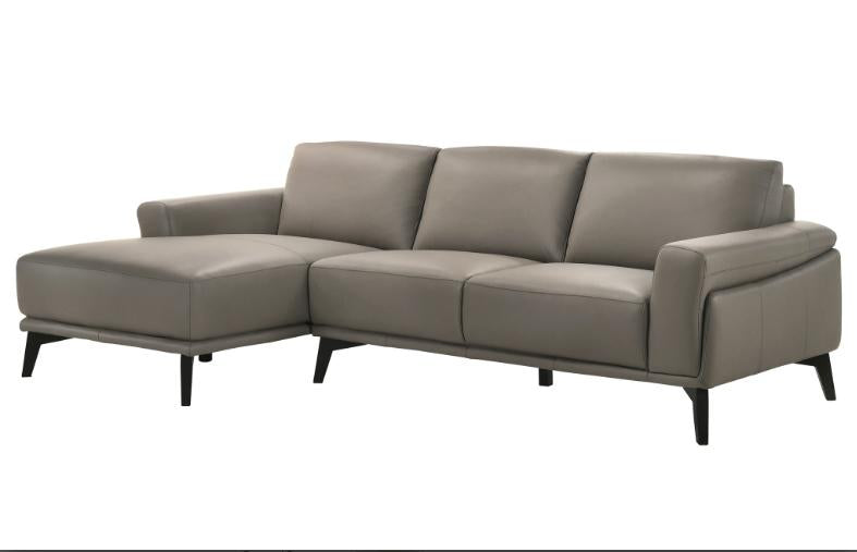 New Classic Lucca Sectional Sofa w/ RAF Loveseat in Slate Gray - Sims Furniture