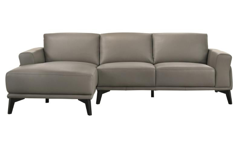 New Classic Lucca Sectional Sofa w/ RAF Loveseat in Slate Gray - Sims Furniture