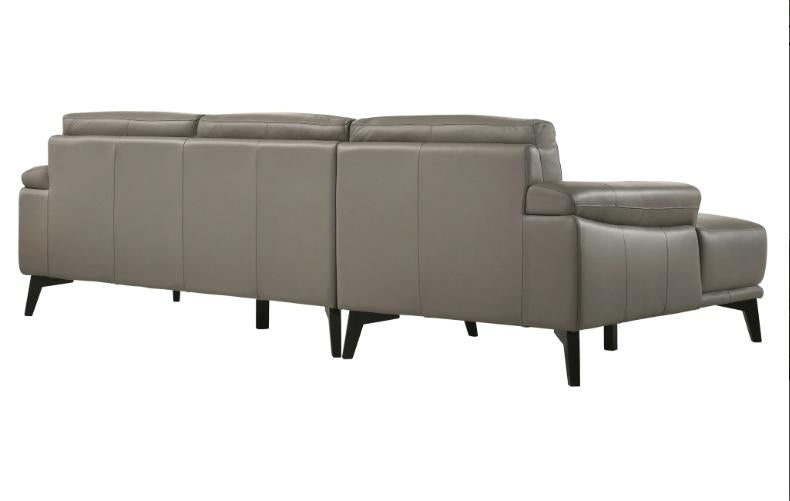 New Classic Lucca Sectional Sofa w/ RAF Loveseat in Slate Gray - Sims Furniture