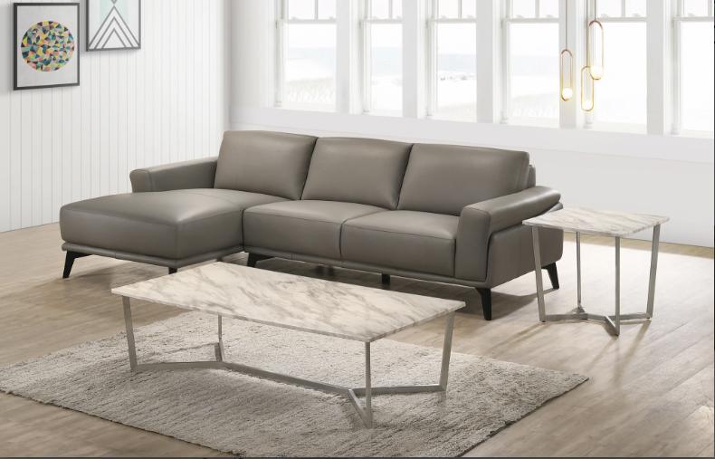 New Classic Lucca Sectional Sofa w/ RAF Loveseat in Slate Gray - Sims Furniture