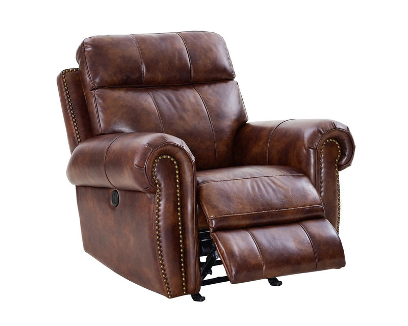 New Classic Roycroft Glider Recliner in Pecan - Sims Furniture