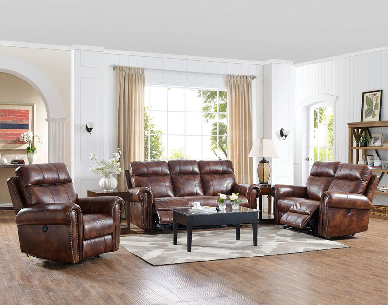 New Classic Roycroft Glider Recliner in Pecan - Sims Furniture