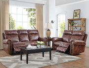 New Classic Roycroft Power Recliner Sofa in Pecan - Sims Furniture