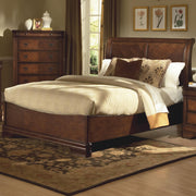 New Classic Sheridan Eastern King Sleigh Bed in Burnished Cherry - Sims Furniture