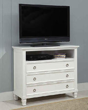 New Classic Tamarack 3-Drawer Media Chest in White - Sims Furniture