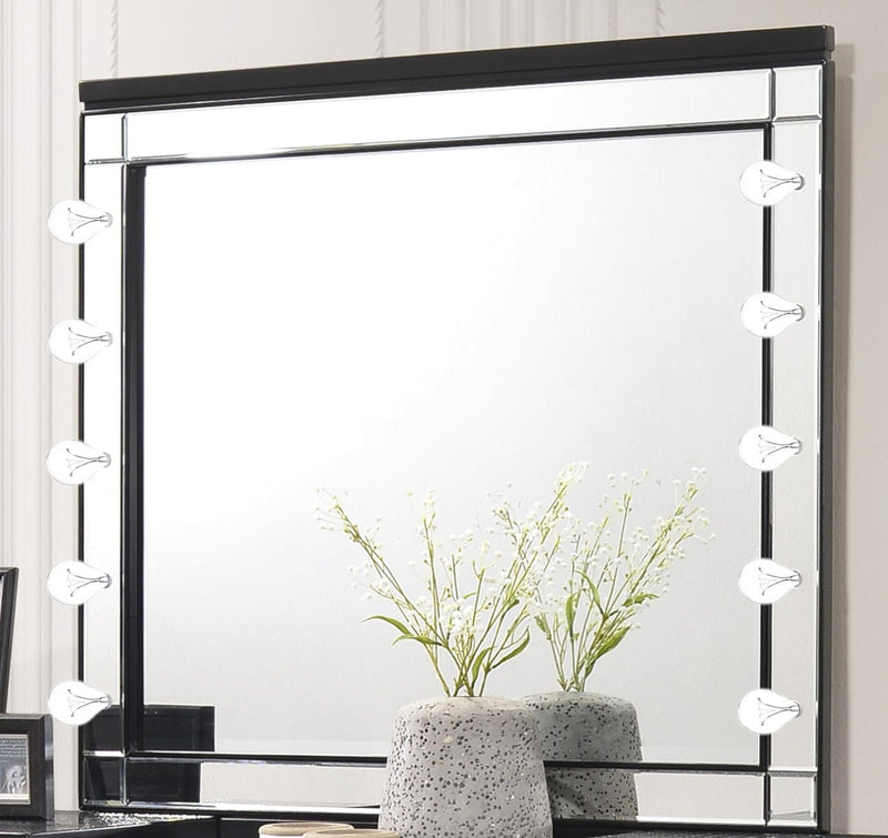 New Classic Valentino Vanity Table Mirror in Black - Sims Furniture