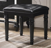 New Classic Valentino Vanity Table Stool in Black - Sims Furniture