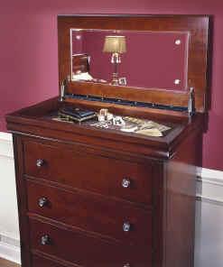 New Classic Versaille 5 Drawer Lift Top Chest in Bordeaux - Sims Furniture