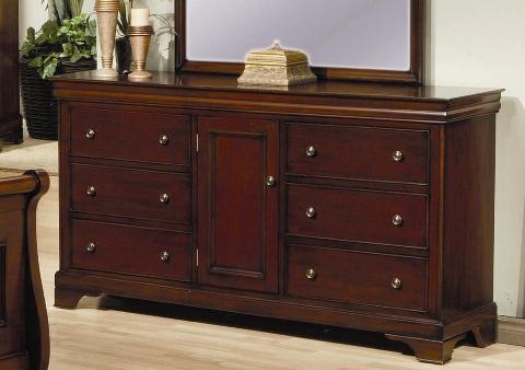 New Classic Versaille 6 Drawer Dresser in Bordeaux - Sims Furniture