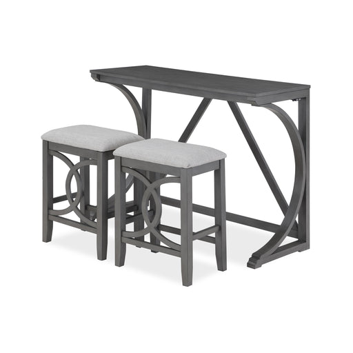 BELLA COUNTER TABLE & 2 STOOLS-GRAY - Sims Furniture