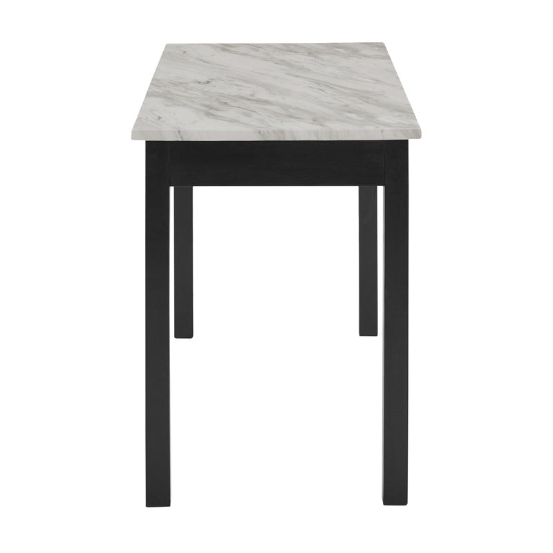 CELESTE DESK W/WHITE/GRAY FAUX MARBLE TOP-ESPRESSO BASE - Sims Furniture