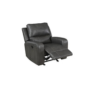 LINTON LEATHER GLIDER RECLINER-GRAY - Sims Furniture