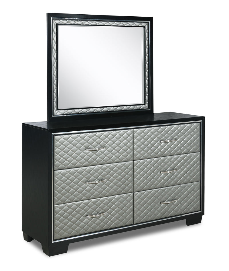 LUXOR DRESSER-BLACK/SILVER - Sims Furniture
