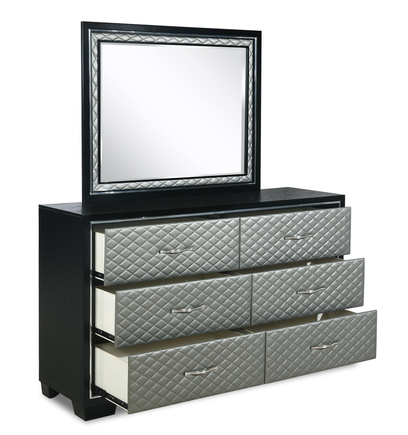 LUXOR DRESSER-BLACK/SILVER - Sims Furniture