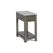 NOAH END TABLE WITH DRAWER-GRAY W/FAUX MARBLE TOP - Sims Furniture