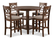 Cori Counter 5 Pc Set-Brown Cherry