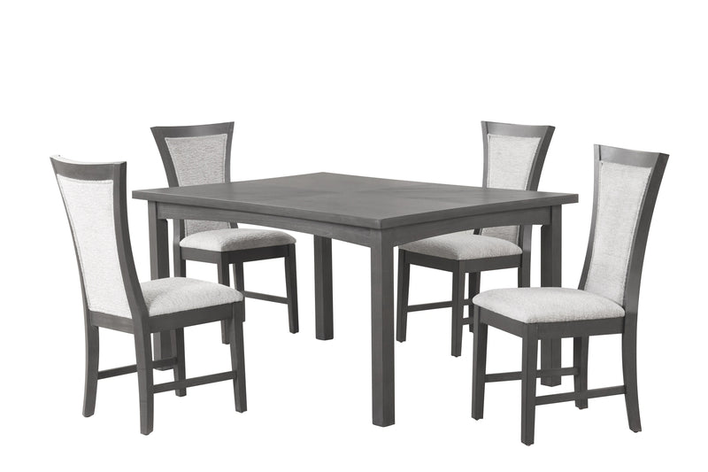 Flair 60" Dining Table & 4 Chairs (5 Pc Set)-Gray