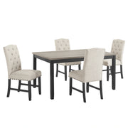 Daphne 5 Pc Natural 60" Dining Set W/Natural Chairs