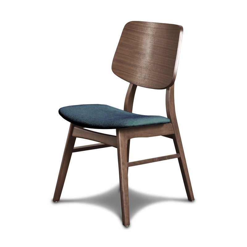 Oscar Chair With Forest Green Cushion-Walnut