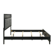 Obsidian 5/0 Q Headboard, Footboard & Slats-Black