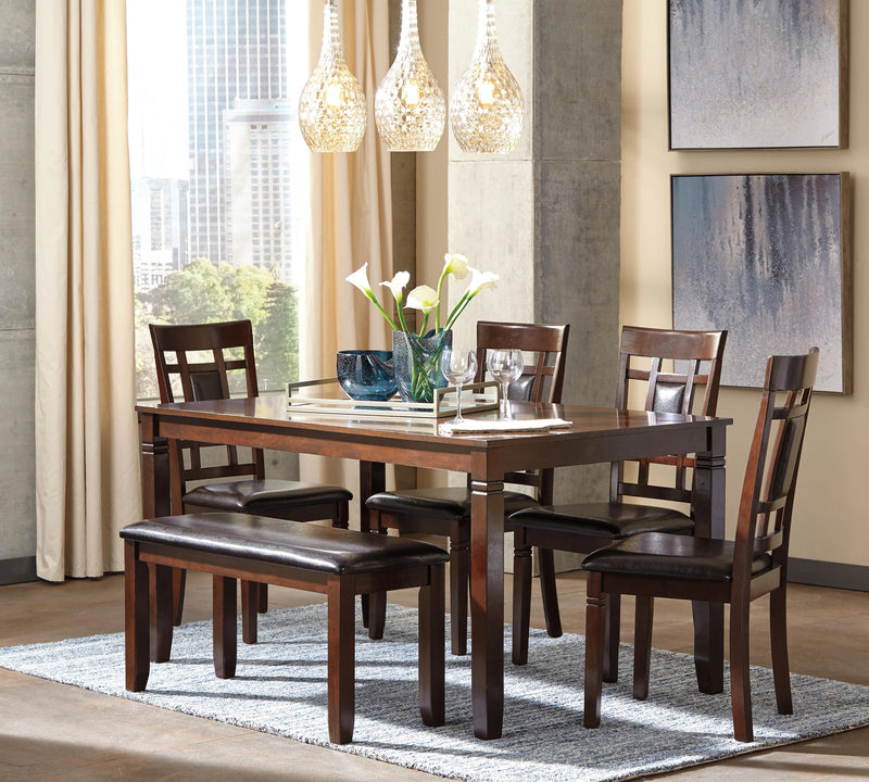 Bennox Dining Table and Chairs with Bench (Set of 6)